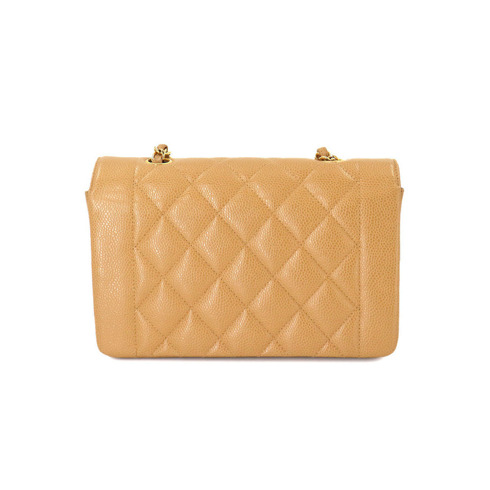 CHANEL Diana Matelasse 22 Chain Shoulder Bag Caviar Skin Beige A01164 Gold Ha... - Picture 2 of 9